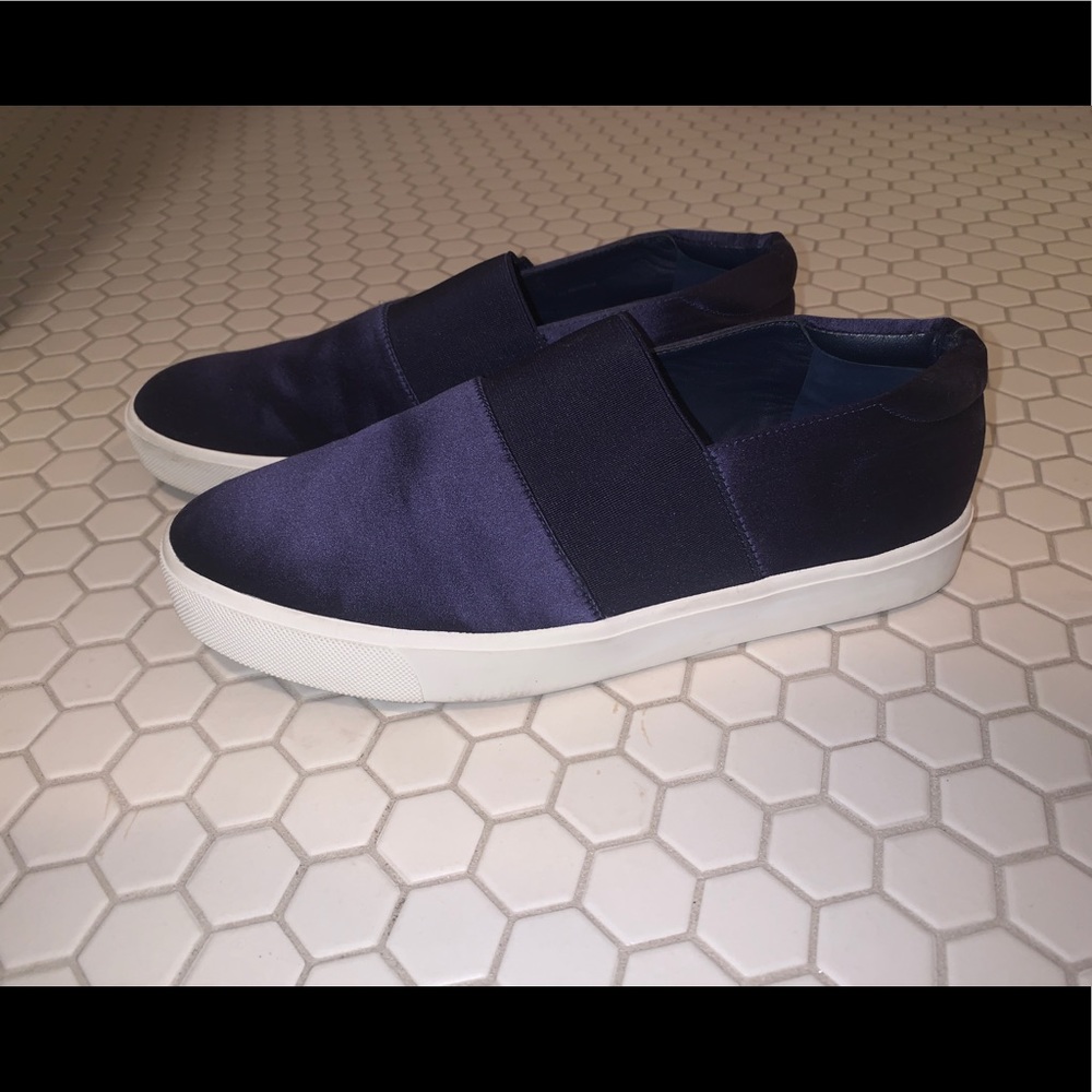 Navy Silk Vince Slip On Sneaker
